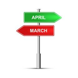 green and red pointer with name months vector image
