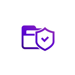 secure folder icon with a shield vector image