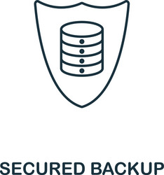 secured backup outline icon thin line style from vector image