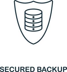 Secured backup outline icon thin line style from vector