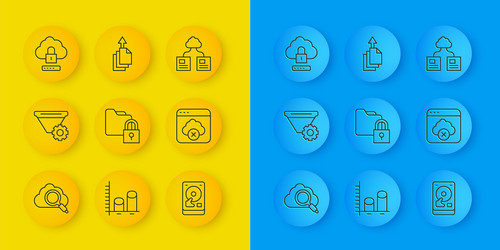 set line search cloud computing filter setting vector image