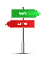 green and red pointer with name months vector image