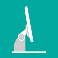 monitor screen side view display icon above vector image