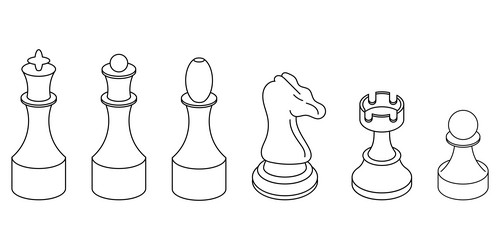 Outline chess board isolated Royalty Free Vector Image
