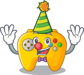 clown retro computer game control on mascot vector image