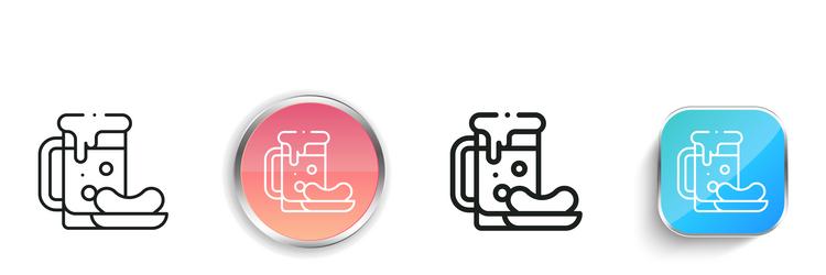 beer icon thin linear regular and button style vector image