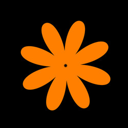 Flower sign orange icon on black vector