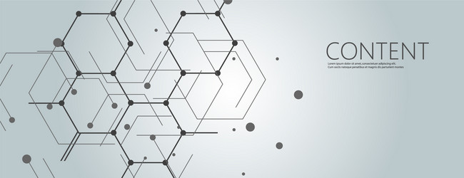 geometric lines and dots pattern modern hexagons vector image