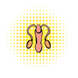 Male reproductive system icon comics style vector