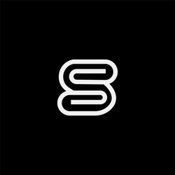 Letter s logo design single line art Royalty Free Vector