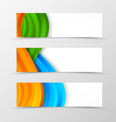 set of header banner dynamic wave design vector image