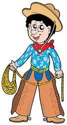 Cartoon Cowboy with Lasso Vector Image