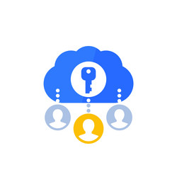 encryption of personal data in cloud icon vector