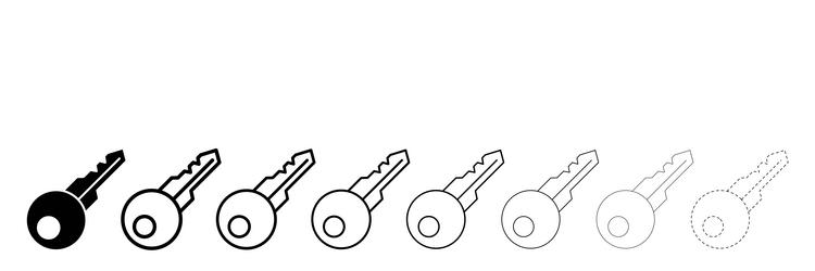set of key different line shapes thin design vector image