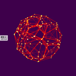 sphere with connected lines and dots vector image