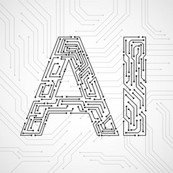 artificial intelligence with circuit board vector image