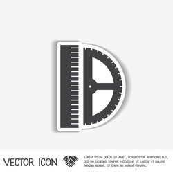 ruler and protractor characters geometry vector image