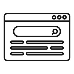 web page request icon outline service file vector image