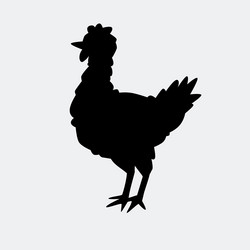 a silhouette image of chicken Vector Image