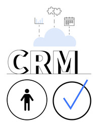 crm system with cloud integration and features vector image