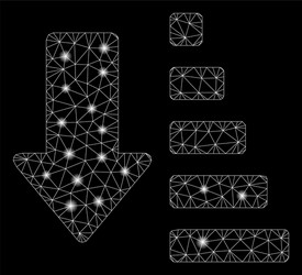 flare mesh wire frame sort down arrow with vector image