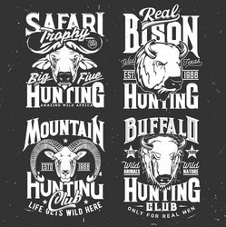 Hunting Mascot - Bison & Goat Vector Image