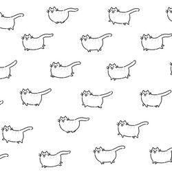 pattern cartoon character cat set vector