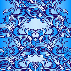 Blue wavy seamless pattern background Royalty Free Vector