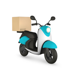 3d retro delivery scooter on white background Vector Image