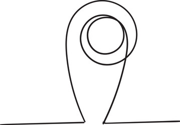 gps pointer with single continuous line doodle vector image