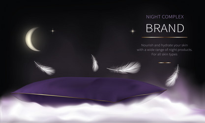 Night cosmetic series for face skin care vector