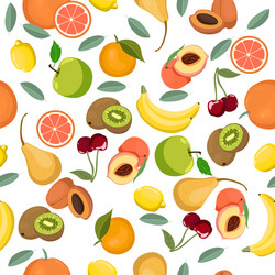 seamless pattern with different fruits graphics vector image