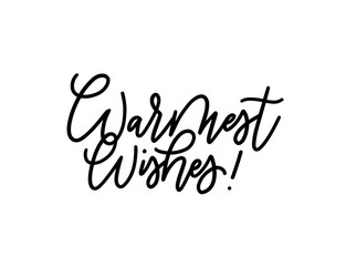 Warm Winter Wishes Calligraphy Card Vector Image