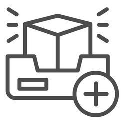 3d project line icon add modelling vector image