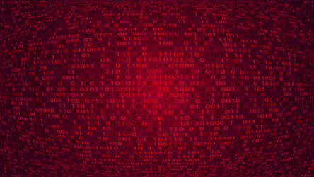 abstract technology binary code red background vector image