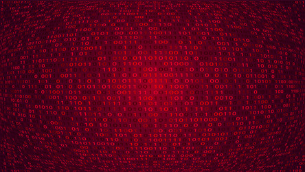 abstract technology binary code red background vector