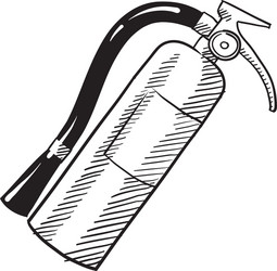 Doodle fire extinguisher vector