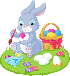 Easter bunny coloring page Royalty Free Vector Image