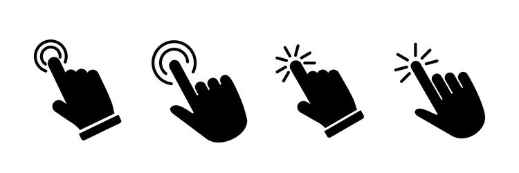 hand click icon clicking finger pointer vector image