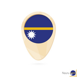 map pointer with flag nauru orange abstract vector image