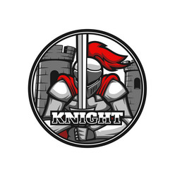 medieval knight icon heraldic warrior with sword Vector Image