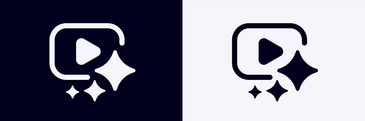 ai interface icon with play button vector image