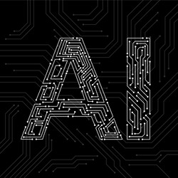 artificial intelligence with circuit board vector image