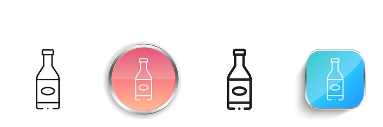 beer icon thin linear regular and button style vector image