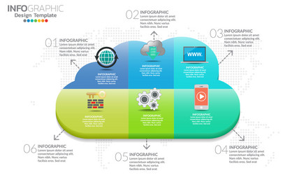 cloud infographics set with data processing vector image
