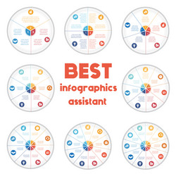 Data & Charts: Pie Diagram Templates vector image