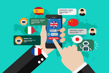 learning of different foreign languages through vector image
