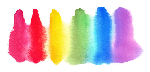 watercolor hand painted colorful rainbow set Vector Image