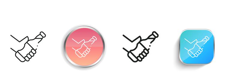 beer icon thin linear regular and button style vector image