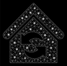 bright mesh carcass update building with flare vector image